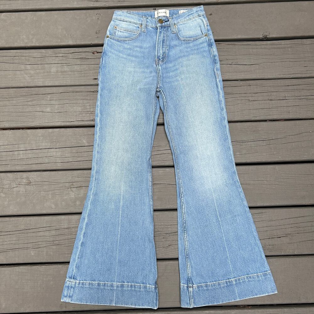 FRAME The Extreme Flare Ankle Jeans 23 Lovejoy High Rise Wide Leg Bell Bottom